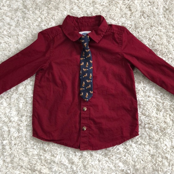 baby boy navy button down shirt